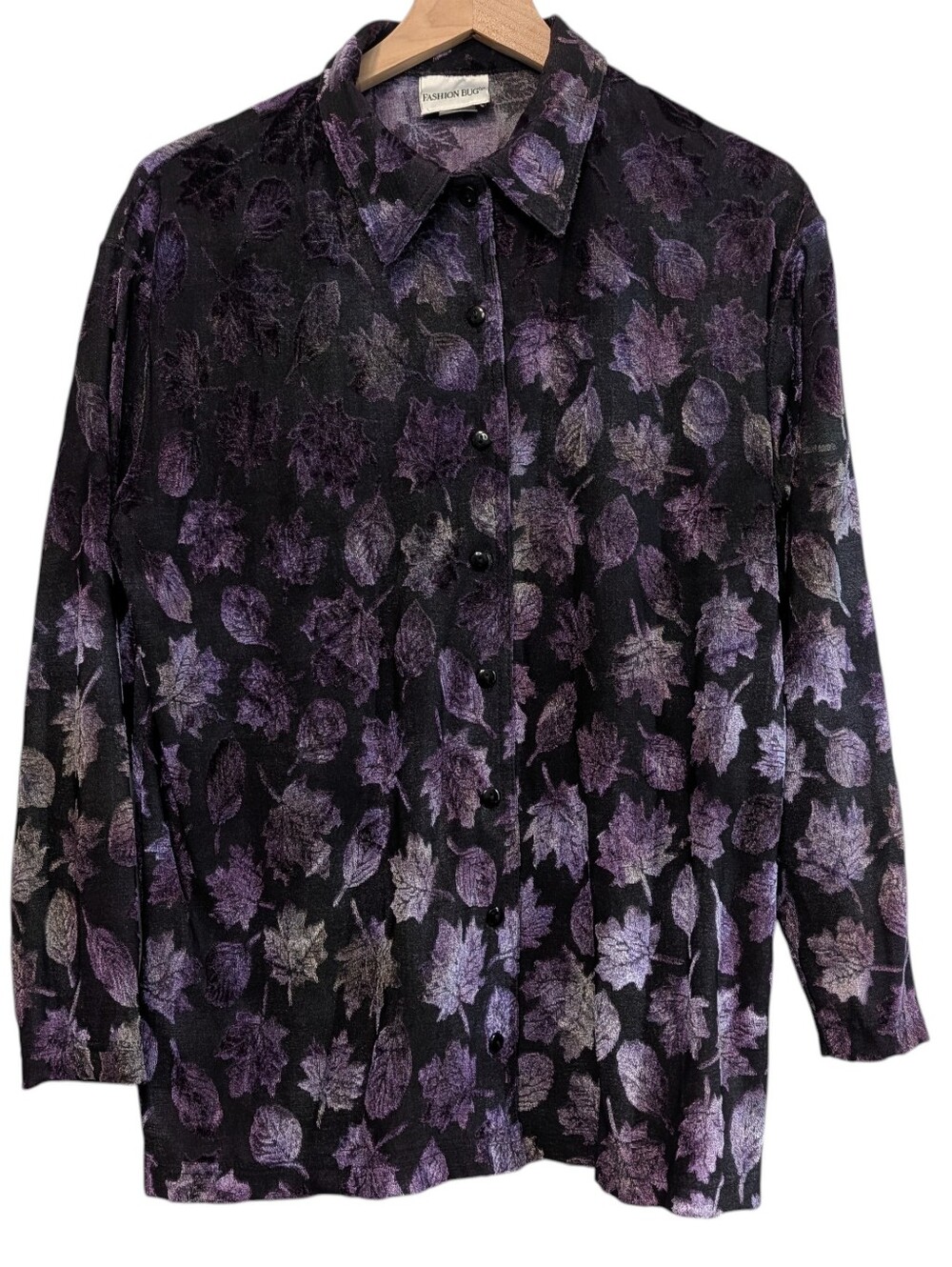 Fashion Bug Womens Size Large Extra Large Leaf 90s Fall Stevie Nicks Button Up